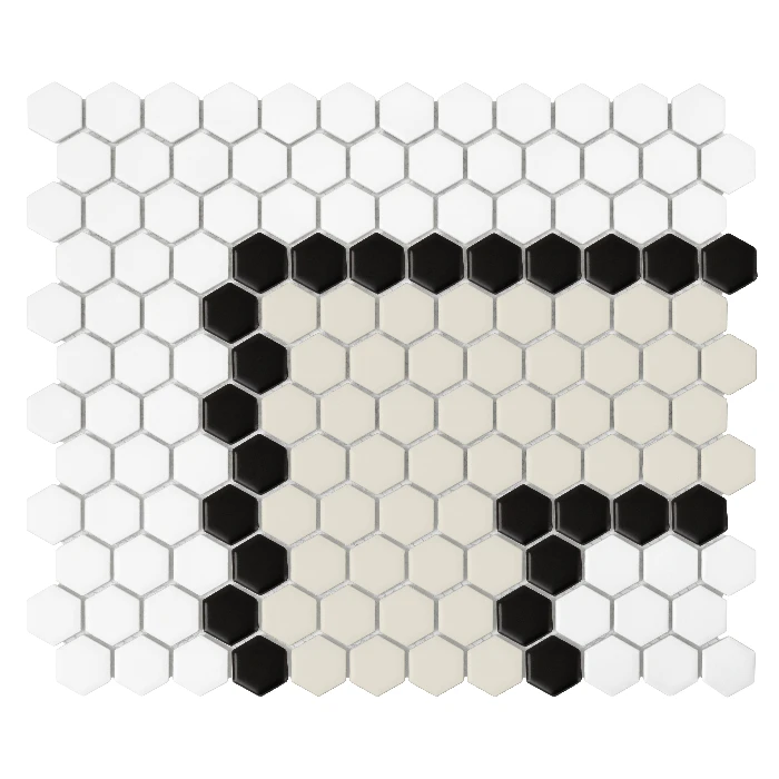 Mozaika gresowa Mini Hexagon Stripe 3.3.B matt 26x30 cm.