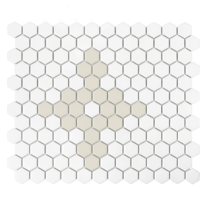Mozaika gresowa Mini Hexagon Floret matt 26x30 cm.