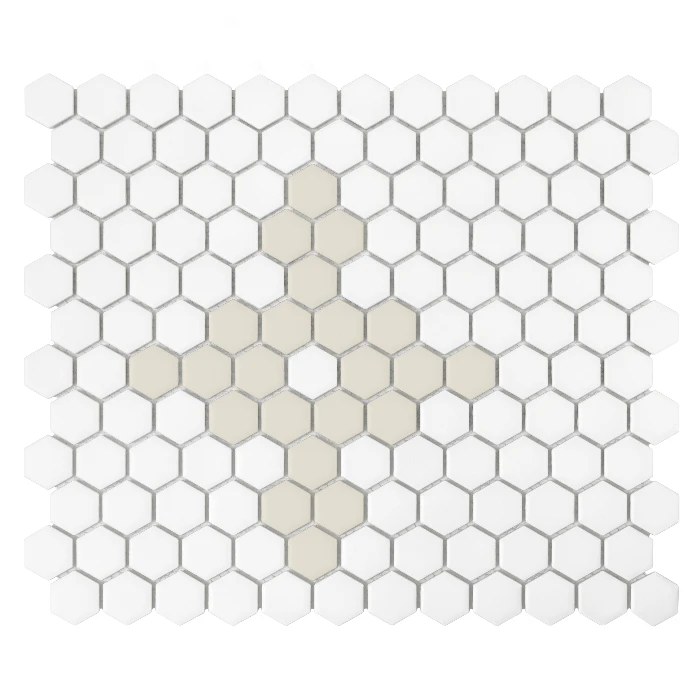Mozaika gresowa Mini Hexagon Floret matt 26x30 cm.