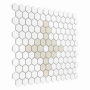 Zbliżenie mozaiki gresowej Mini Hexagon Floret matt.