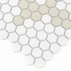 Zbliżenie mozaiki gresowej Mini Hexagon Floret matt.