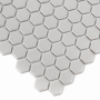 Zbliżenie mozaiki gresowej Mini Hexagon Ash matt.