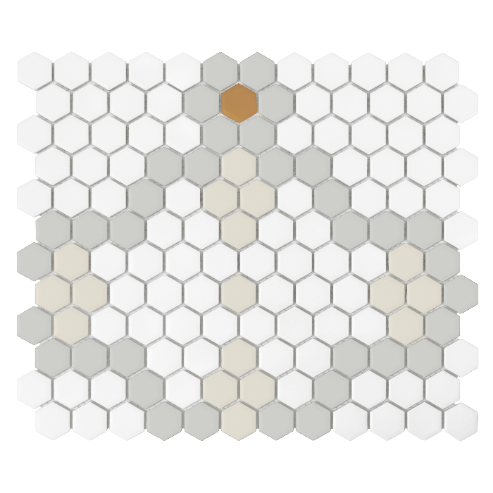 Mozaika gresowa  Mini Hexagon Compass matt 26x30 cm