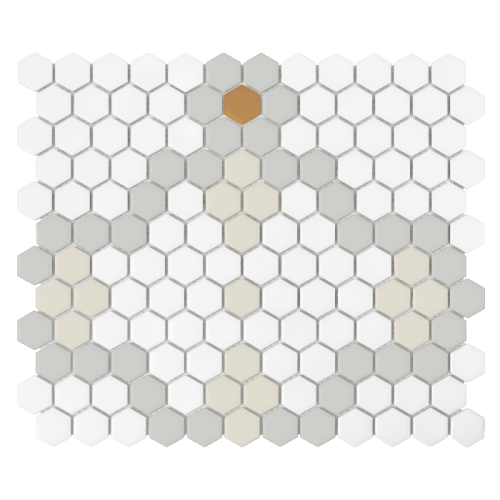 Mozaika gresowa  Mini Hexagon Compass matt 26x30 cm