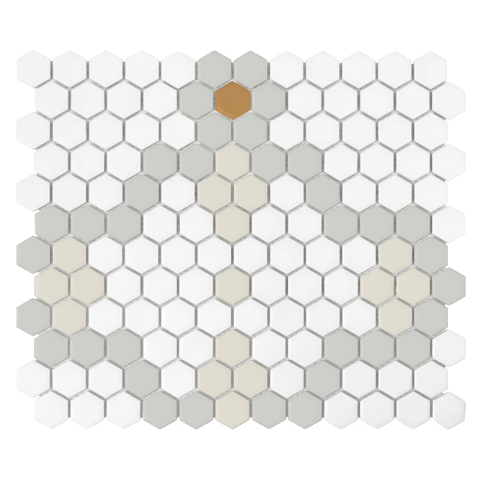 Mozaika gresowa  Mini Hexagon Compass matt 26x30 cm