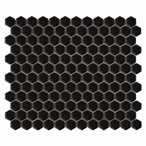 Dunin mozaika gresowa Mini Hexagon Black matt 26x30 cm.