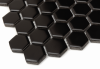 Zbliżenie mozaiki gresowej Mini Hexagon Black matt.