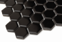 Zbliżenie mozaiki gresowej Mini Hexagon Black matt.