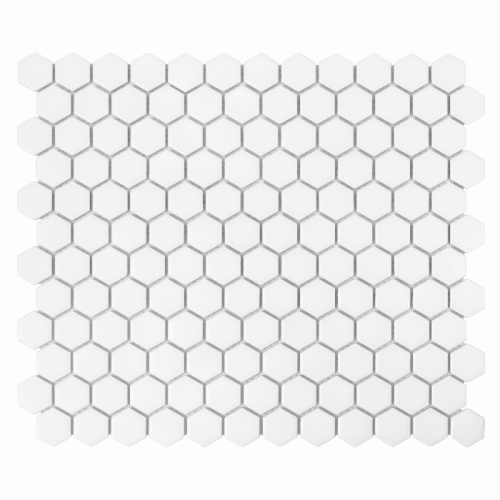 Mozaika gresowa Mini Hexagon White Matt 26x30 cm.