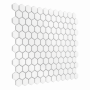 Zbliżenie mozaiki gresowej Mini Hexagon White matt.