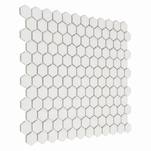 Zbliżenie mozaiki gresowej Mini Hexagon Cotton matt.
