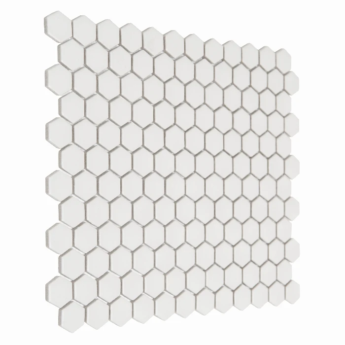 Zbliżenie mozaiki gresowej Mini Hexagon Cotton matt.