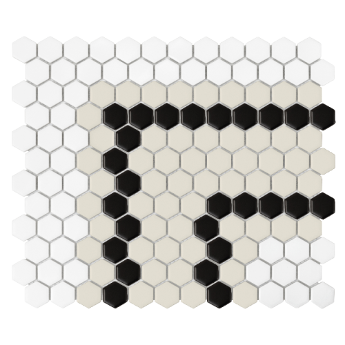 Mozaika gresowa Mini Hexagon Stripe 5.3.C matt 26x30 cm.