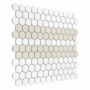 Zbliżenie mozaiki gresowej Mini Hexagon Stripe 2.C matt