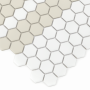 Zbliżenie mozaiki gresowej Mini Hexagon Stripe 2.C matt