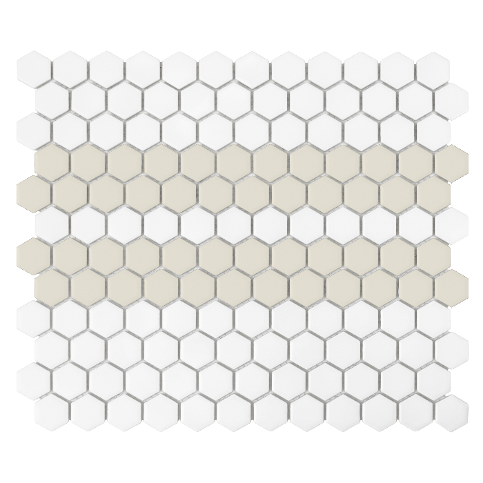 Mozaika gresowa Mini Hexagon Stripe 2.C matt 26x30 cm.