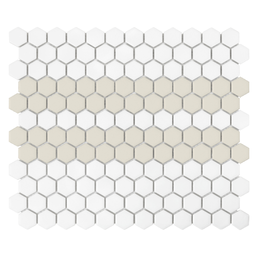 Mozaika gresowa Mini Hexagon Stripe 2.C matt 26x30 cm.
