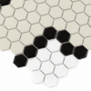 Zbliżenie mozaiki gresowej Mini Hexagon Stripe 3.2.B matt