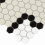 Zbliżenie mozaiki gresowej Mini Hexagon Stripe 3.2.B matt