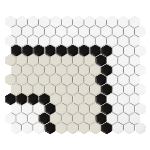 Mozaika gresowa Mini Hexagon Stripe 3.2.B matt 26x3o cm.
