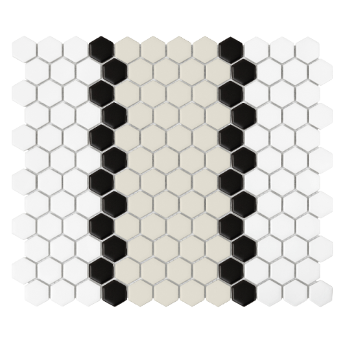 Mozaika gresowa Mini Hexagon Stripe 3.1.B matt 26x30 cm.