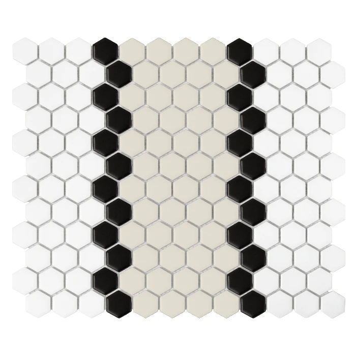 Mozaika gresowa Mini Hexagon Stripe 3.1.B matt 26x30 cm.