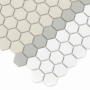 Zbliżenie mozaiki gresowej Mini Hexagon Stripe 3.A matt.