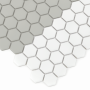 Zbliżenie mozaiki gresowej Mini Hexagon Stripe 1.A matt.
