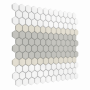 Zbliżenie mozaiki gresowej Mini Hexagon Stripe 3.C matt.