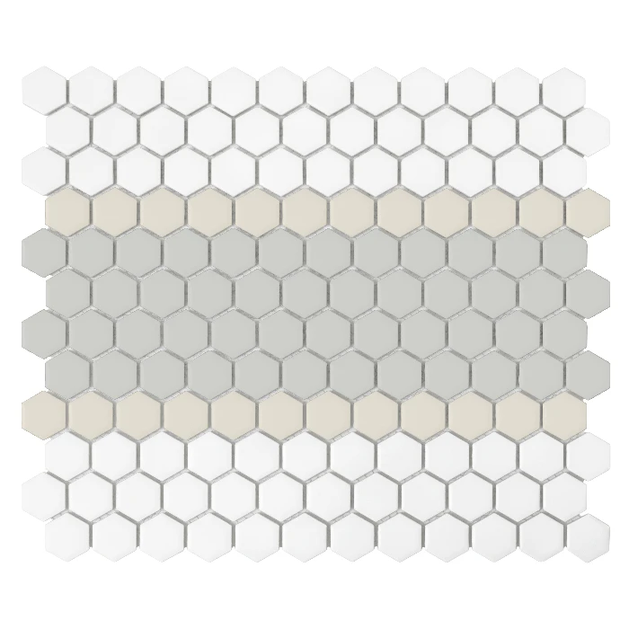Mozaika gresowa Mini Hexagon Stripe 3.C matt 26x30 cm.