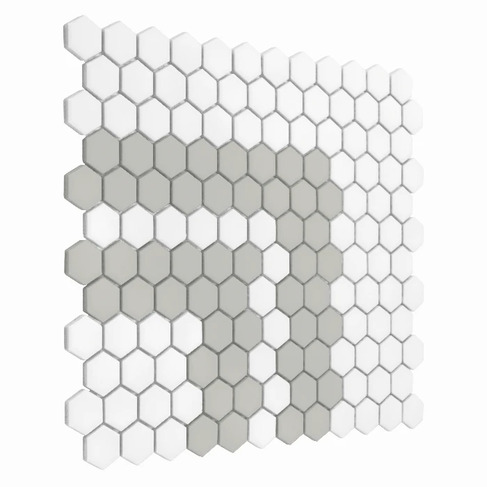 Zbliżenie mozaiki gresowej Mini Hexagon Stripe 2.2.A matt