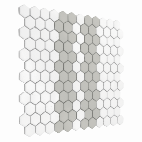 Zbliżenie mozaiki gresowej Mini Hexagon Stripe 2.1.A matt