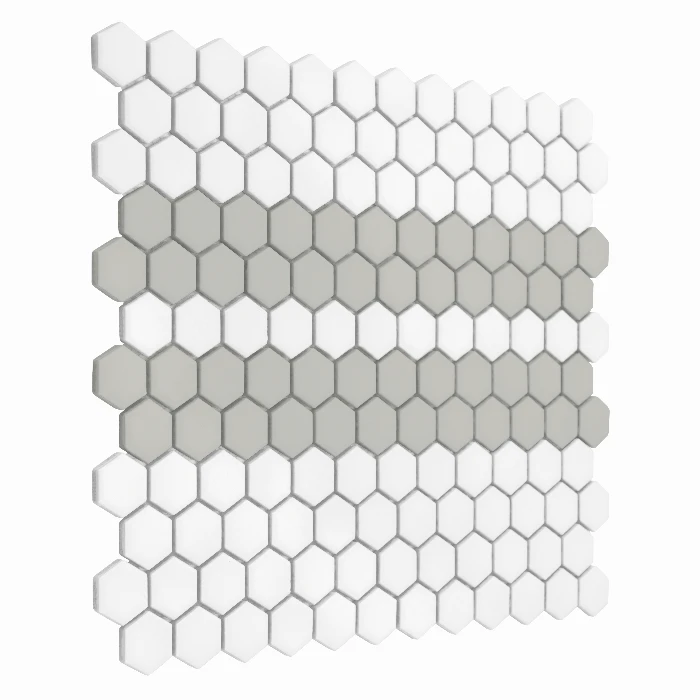 Zbliżenie mozaiki gresowej Mini Hexagon Stripe 2.A matt