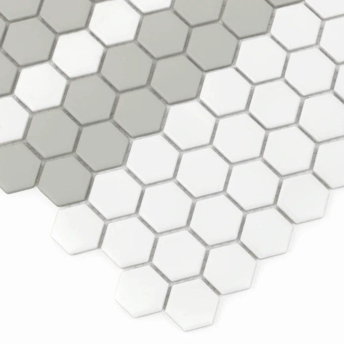 Zbliżenie mozaiki gresowej Mini Hexagon Stripe 2.A matt