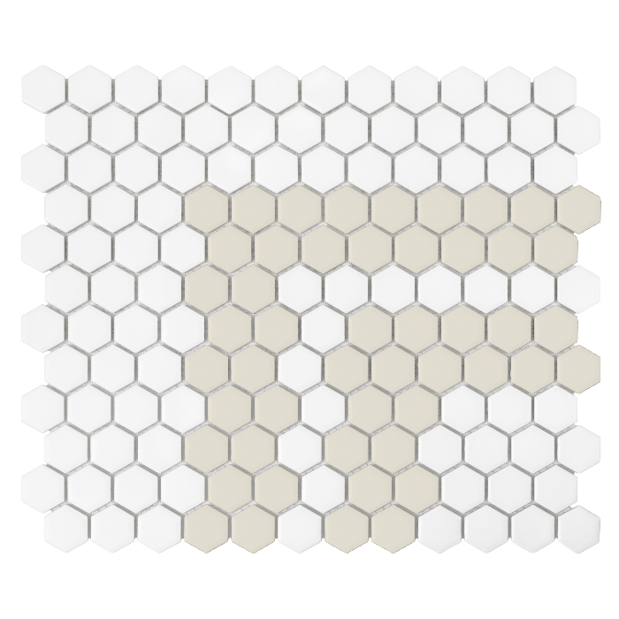 Mozaika gresowa Mini Hexagon Stripe 2.3.C matt 26x30 cm.