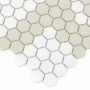 Zbliżenie mozaiki gresowej Mini Hexagon Stripe 2.2.C matt