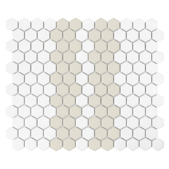 Mozaika gresowa  Mini Hexagon Stripe 2.1.C matt 26x30 cm.