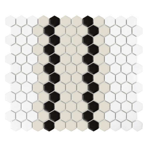 Mini Hexagon STRIPE 5.1.C dunin,mozaika,ceramiczna,płytka,do łazienki,kuchni,podłogi 26x30 cm