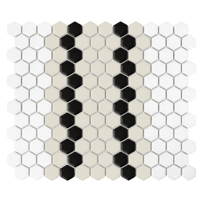 Mini Hexagon STRIPE 5.1.C dunin,mozaika,ceramiczna,płytka,do łazienki,kuchni,podłogi 26x30 cm