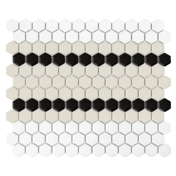 Mini Hexagon STRIPE 5.C matt, płytka,mozaika,dunin,ceramiczna,do łazienki,kuchni,przedpokoju,26x30cm