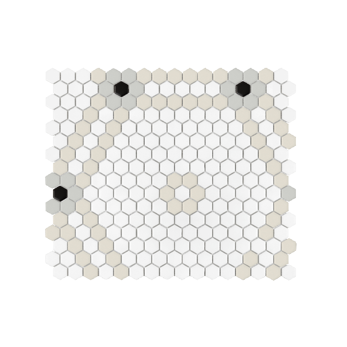 Mini Hexagon Doublehex matt,płytka,mozaika,ceramiczna,łazienka,kuchnia,przedpokój,podłoga,ściany,40.1x34.1