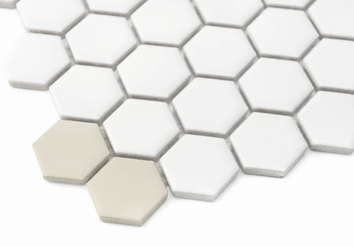 Mini Hexagon Rombdance Cotton matt,mozaika,płytka,ceramiczna,łazienka,kuchnia,przedpokój,podłogi,ściany,50,2x52,3cm