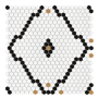 Mini Hexagon Rombdance Black matt,płytka,mozaika,ceramiczna,do łazienki, kuchni,przedpokoju,na podłogi,ściany,50,2x52,3cm