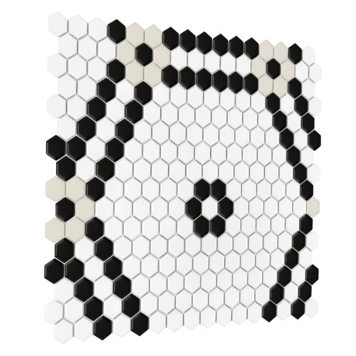 Mini Hexagon Doublehex Black matt,płytka,mozaika,ceramiczna,do łazienki,kurier,przedpokój,na podłogi,ściany,40,1x34,1cm