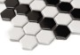 Mini Hexagon Doublehex Black matt,płytka,mozaika,ceramiczna,do łazienki,kurier,przedpokój,na podłogi,ściany,40,1x34,1cm