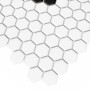 Mini Hexagon Daisy Black matt,płytka, mozaika,ceramiczna,na podłogi,ściany,kuchnia,łazienka,przedpokój,26x30cm
