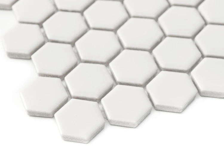 Mini Hexagon Daisy Cotton matt,płytka, mozaika,ceramiczna,do łazienki, kuchni,przedpokoju,na podłogi,ściany,26x30cm