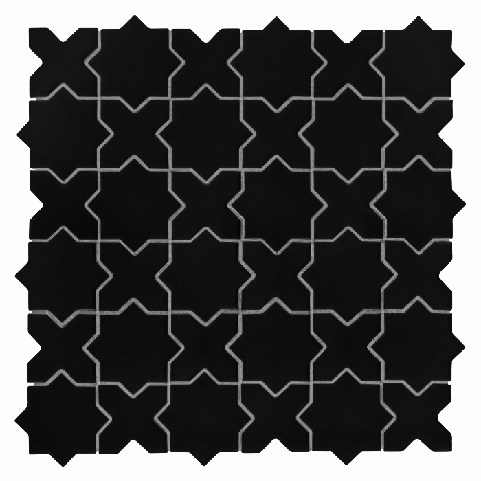Star&Cross Black matt,płytka,mozaika,ceramiczna,łazienka,kuchnia,przedpokój,podłogi,ściany,30,2x30,2