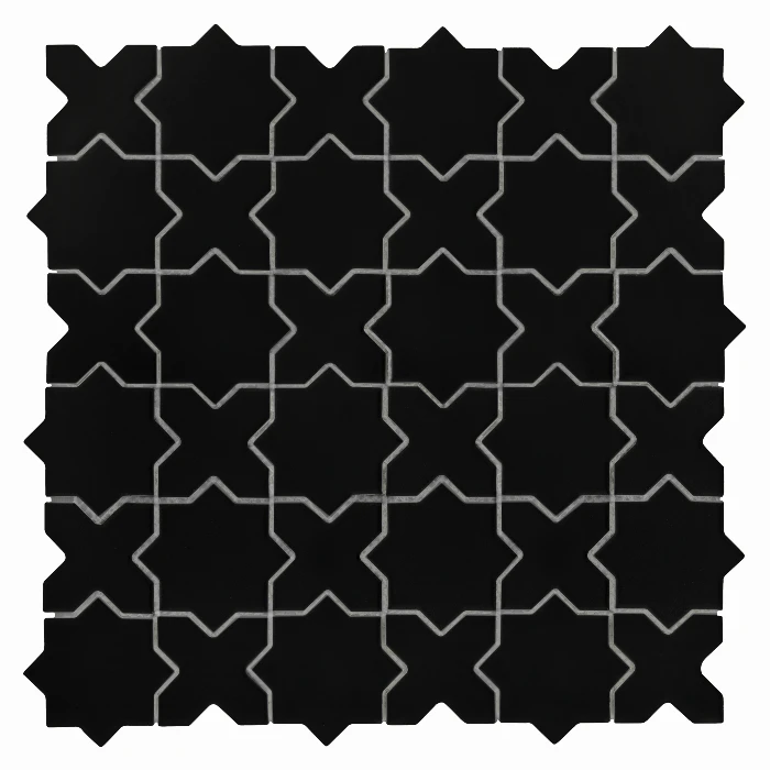 Star&Cross Black matt,płytka,mozaika,ceramiczna,łazienka,kuchnia,przedpokój,podłogi,ściany,30,2x30,2