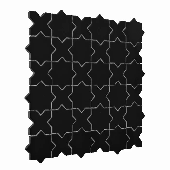 Star&Cross Black matt,płytka,mozaika,ceramiczna,łazienka,kuchnia,przedpokój,podłogi,ściany,30,2x30,2
